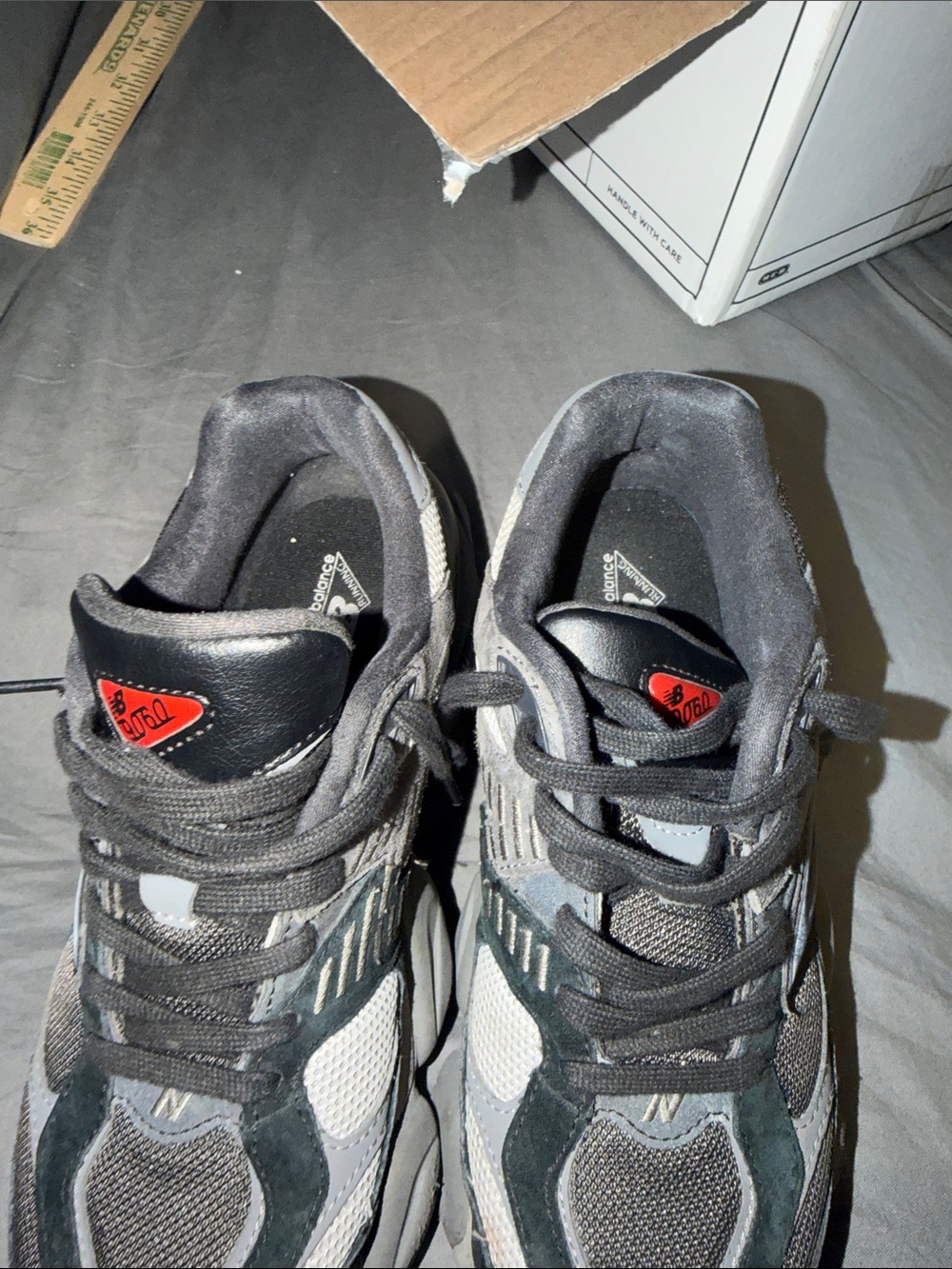 New Balance Men's Gray & Black Suede Mesh Sneaker - Picture 4 of 11